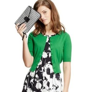 Boden Black Fifties Short Sleeved Cropped Cardigan